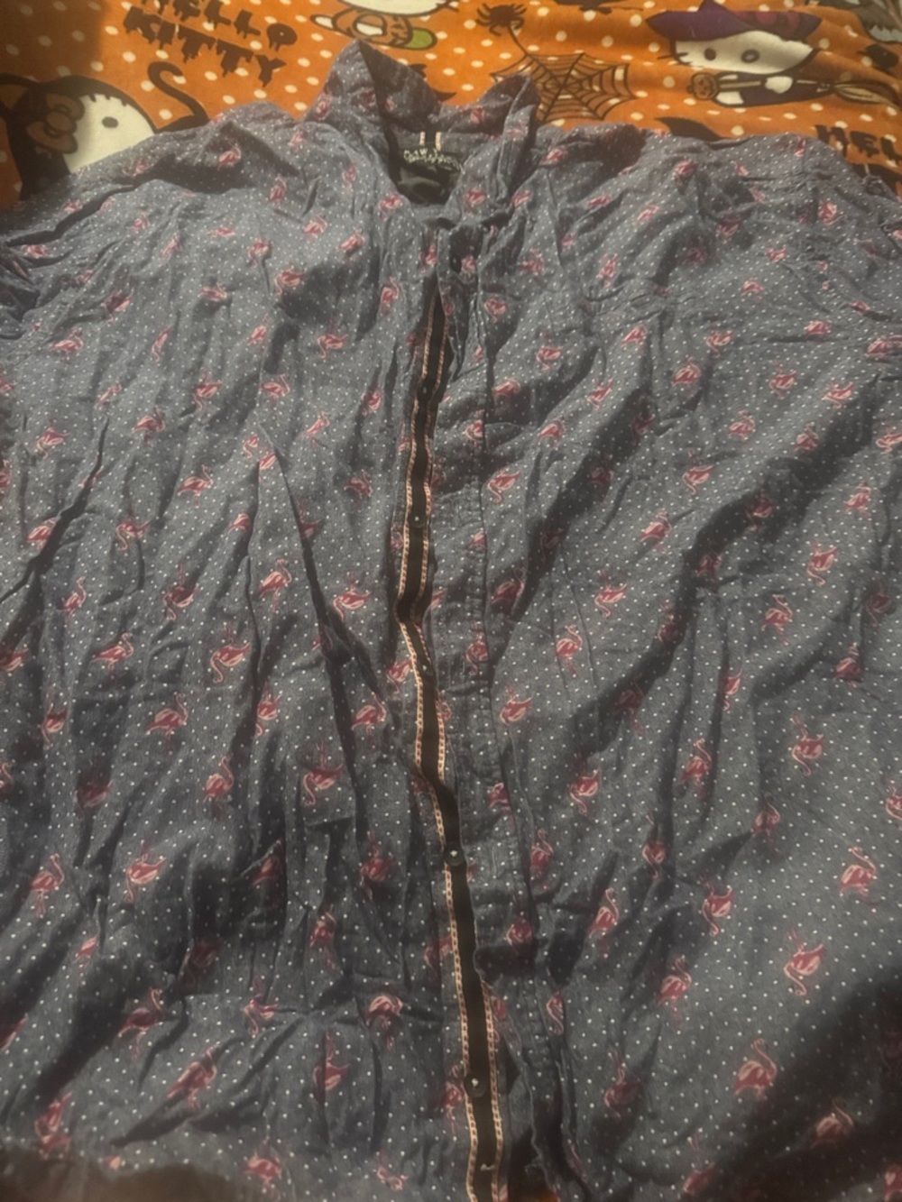 Men's Blue Patterned Button-Up Shirt